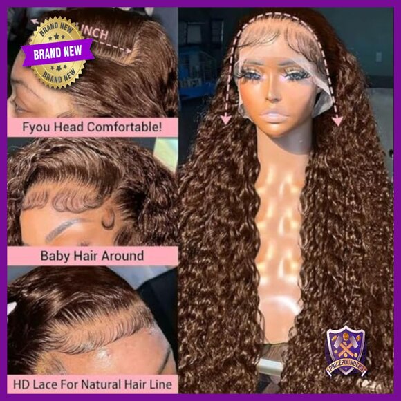 20 Inch Human Hair Lace Front Wig 180% Density Curly Glueless Pre Plucked